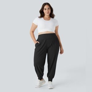 HALARA High Waisted Plain Pocket Yoga Plus Size Joggers